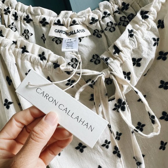 NWT CARON CALLAHAN - emma top in jet blossom fil coupé - Picture 5 of 8